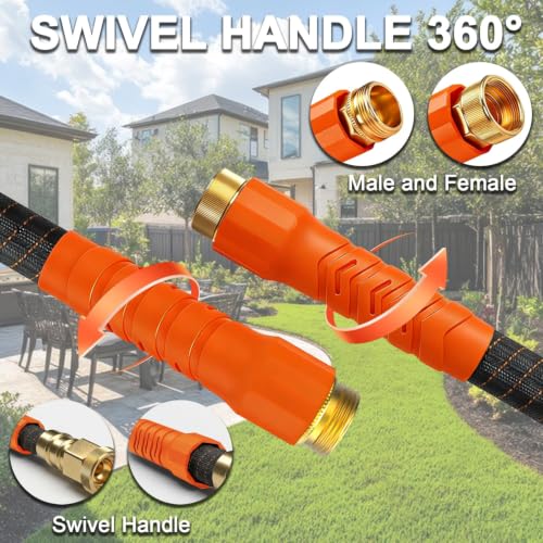 Flexible Garden Hose 50 Ft (OrangeBlack / 50 Ft)