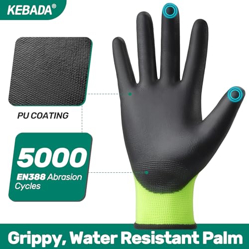 W1 Safety Work Gloves for Men & Women (12 Pairs-green / Small)