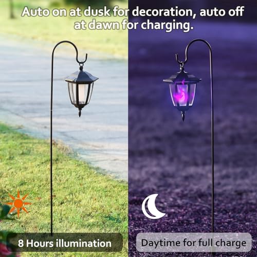 6 Pack Solar Halloween Flame Hanging Lights Outdoor (Purple / 6 Pack)