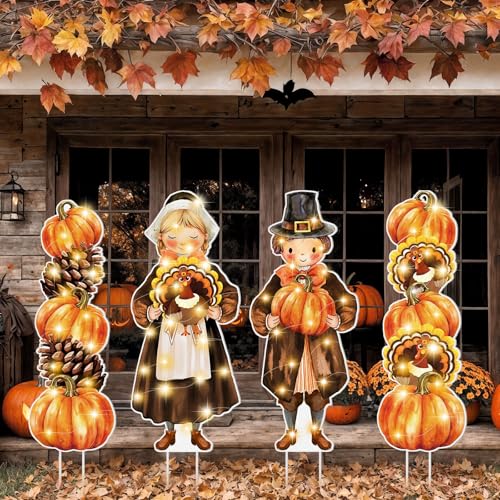 4 Pcs Fall Thanksgiving Yard Decorations Outdoor (Thanksgiving)
