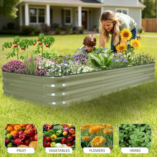6-in-1 Modular Raised Garden Bed-8x3x1ft Adjustable 6 Sizes (Green / 8×3×1FT)