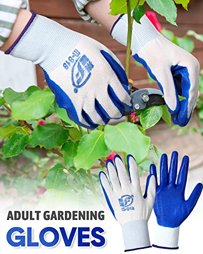 36 Pairs Garden Gloves Bulk for Men Women (Blue, Black)