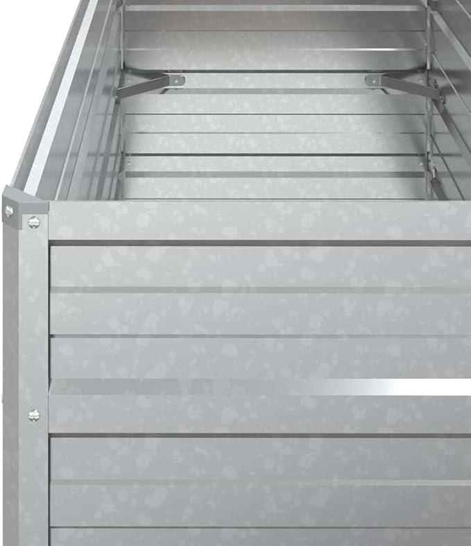 Galvanized Steel Garden Bed, 39.4 in Metal Planter for Landscape, Fencing, Wire Mesh, Patio, Walls, and Retaining, Cages, Galvanized Raised Bed