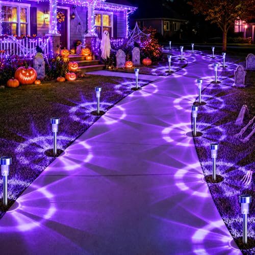 16 Pack Purple Solar Halloween Lights (Purple)