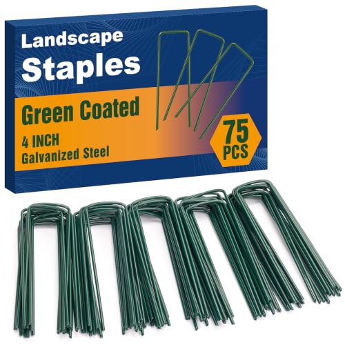 75 Pack Green Landscape Staples (4 Inch/Green-75 Pcs)