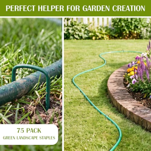 75 Pack Green Landscape Staples (4 Inch/Green-75 Pcs)