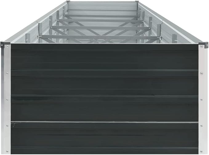 Garden Raised Bed Galvanized Steel 189"x31.5"x17.7" Anthracite,Raised Garden Bed,Outdoor Planters for Flower Herb Garden