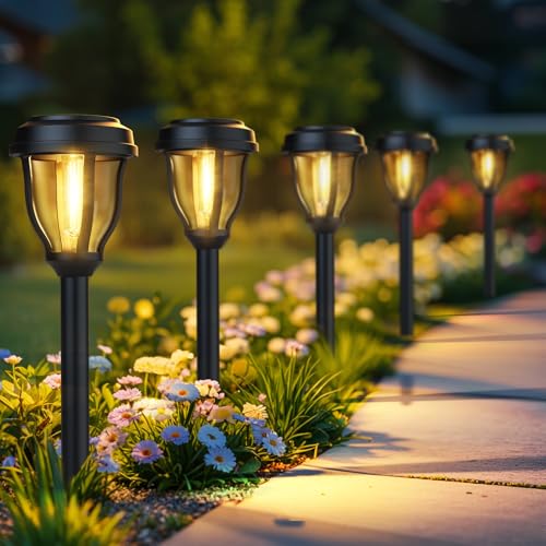 Solar Lights Outdoor (6 Pack - Warm)