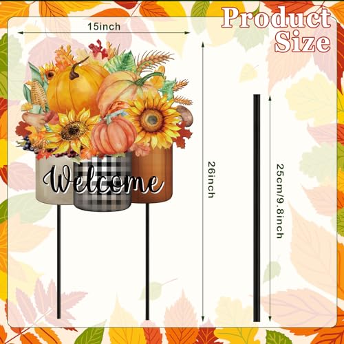 Fall Metal Stakes Yard Decor (Classic)