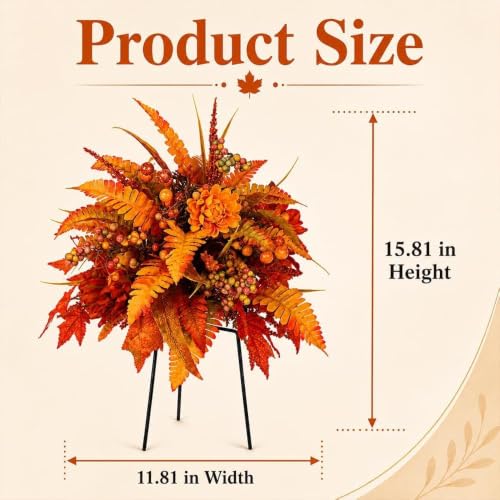 Harvest Floral Garden Stake Arrangement (Orange-1pc)