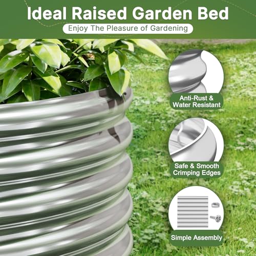 3 PCS 4x2ft Galvanized Raised Garden Bed Outdoor (4x2ft)