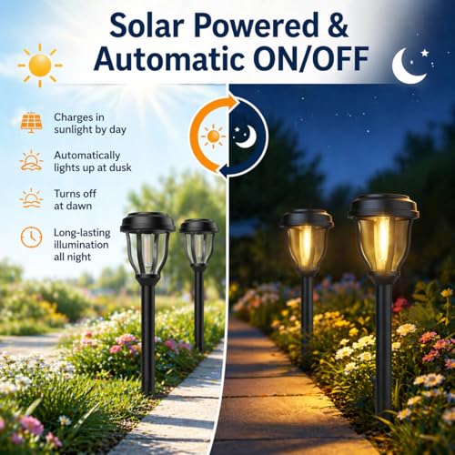 12 Pack Solar Lights Outdoor (12 Pack - Warm)
