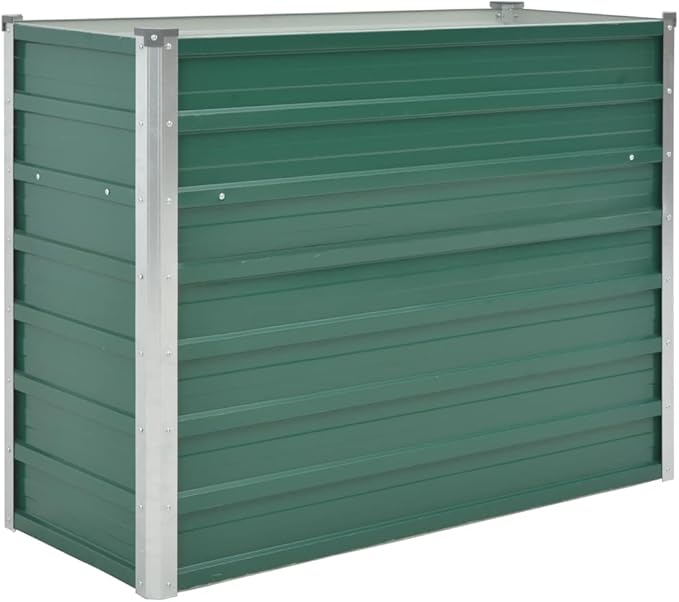Raised Bed Green Galvanized Steel Cactus potsGeometric planters Indoor Plant Holders Cactus planters for Backyard Outdoor 39.4 x 15.7 x 30.3 in