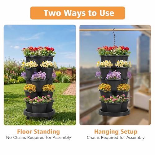 5 Tier Vertical Garden Planter (Black / 5 Tier)