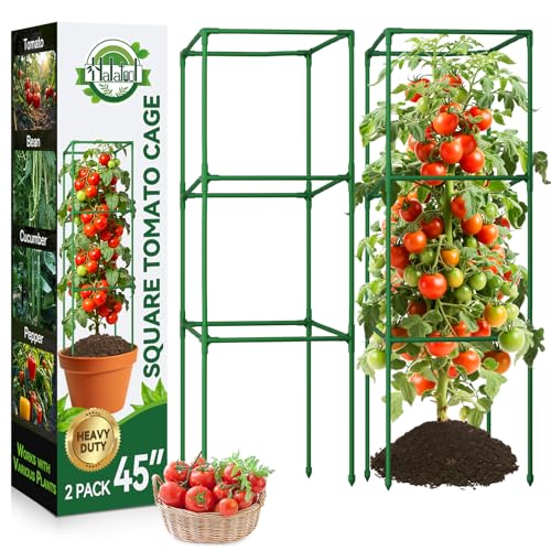 2 Pack 45" Square Tomato Cages for Garden (45 inch)