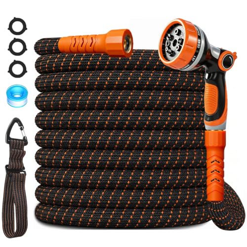 Flexible Garden Hose 50 Ft (OrangeBlack / 50 Ft)
