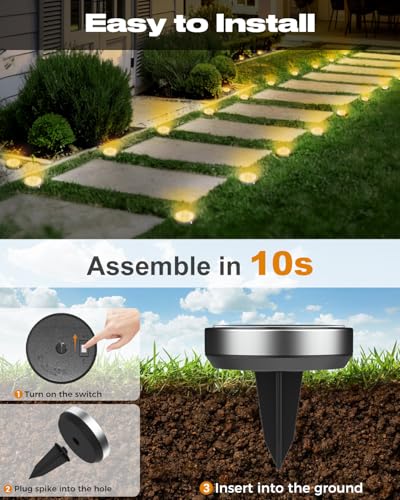 2 Pack Solar Lights Outdoor Waterproof (Warm White / 2 Pack)