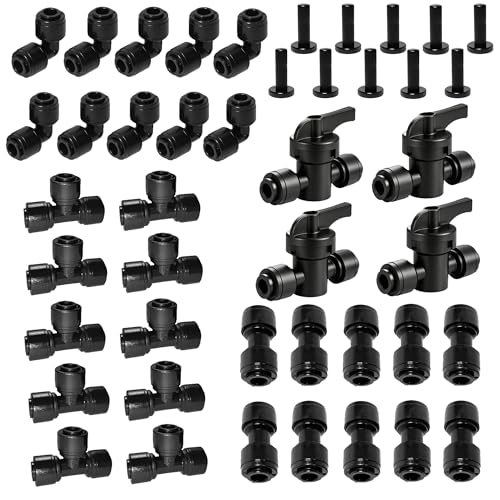 44 Pcs 1 4" Quick Connect Drip Irrigation Fittings Kit for for Gardens (44Pcs 1/4" Quick Connect Drip)