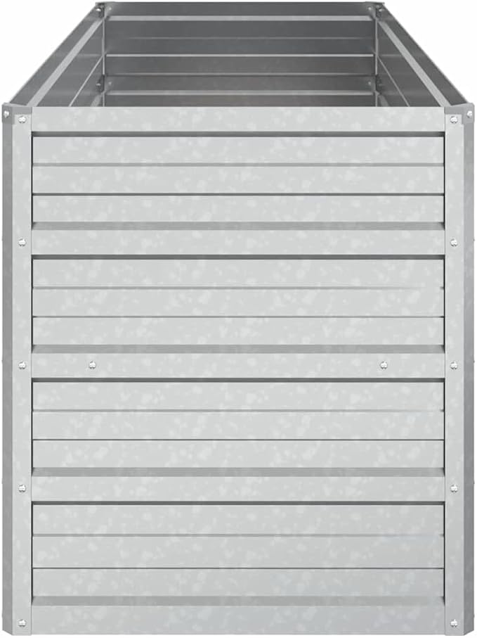 Rectangular Metal Garden Raised Bed, Silver Galvanized Steel, 39.4 x 15.7 x 17.7 Inches, Outdoor Planter for Vegetables, Flowers