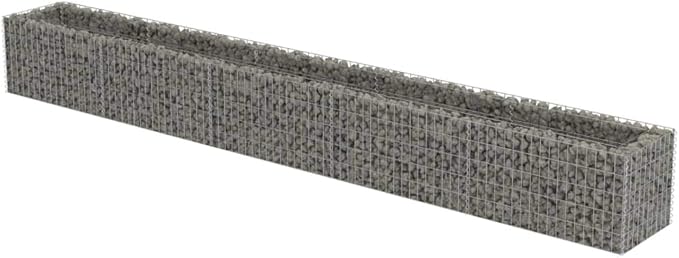 Gabion Raised Bed Galvanized Steel 177.2"x19.7"x19.7",Raised Garden Bed,Outdoor Planters for Flower Herb Garden