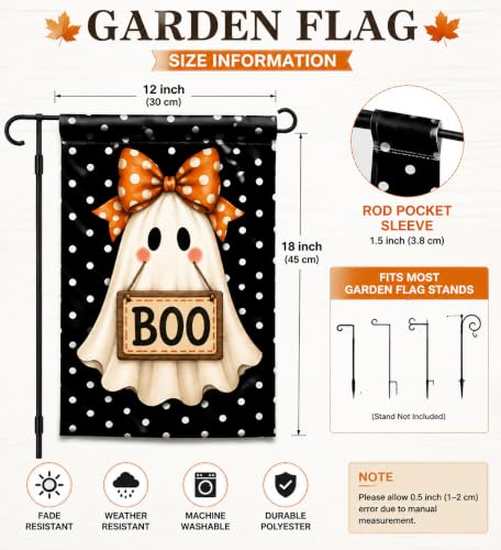 Halloween Spooky Garden Flag 12 x 18 inch Double Sided Outside decorations (G095)