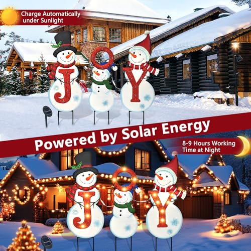 3 Pack Christmas Snowman Yard Signs Outdoor Decorations (The Snowman Family / 3 Pack)