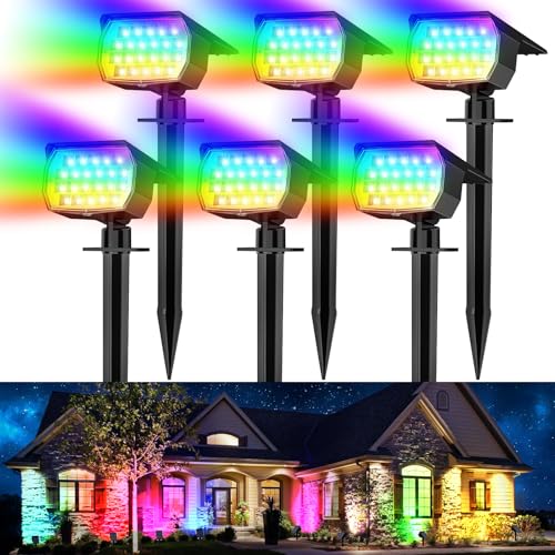 Solar Spot Lights Outdoor Waterproof (Multicolor / 6 Pack)