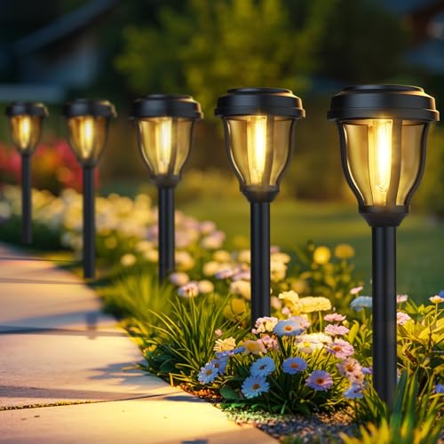 12 Pack Solar Lights Outdoor (12 Pack - Warm)