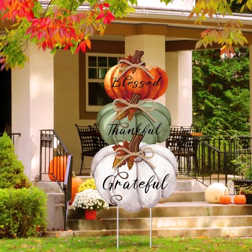3 Pcs 31 Inch Fall Outdoor Decorations Yard Sign (Vintage Color)