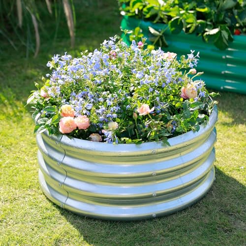 Galvanized Raised Garden Bed 2Pcs (4×4×1ft（2-Pack） / 1-silver)