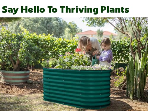 Galvanized Raised Garden Beds Outdoor (Dark Green / 4×2×2 Ft)