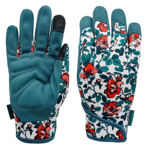 Women Garden Gloves (1 Pair Per Pack-lake Blue-florals / Medium)