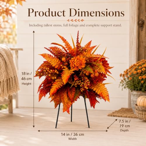 2 Pack Fall Artificial Flowers for Outdoors