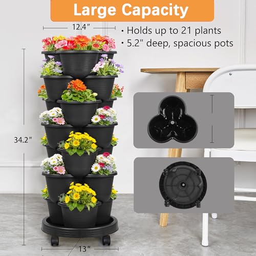 7 Tier Vertical Garden Planter (Black / 7 Tier)