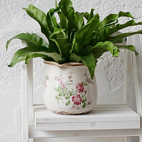 Shabby Chic Flower Pot (Rose Floral)