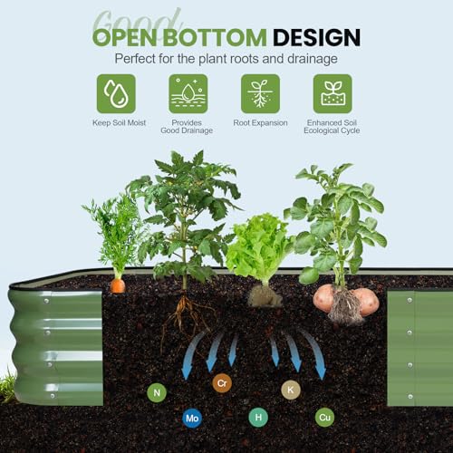 Raised Garden Beds Outdoor (Green / 8x2x1ft(1pcs))