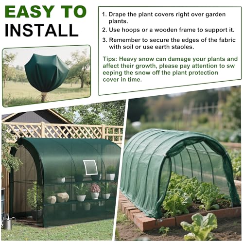 Plant Covers Freeze Protection 6.5x16.4 FT 1.2oz (6.5x16.4 FT / Green)