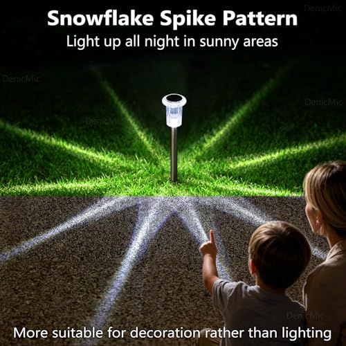 Solar Lights Outdoor Waterproof 10 Pack Pathway Lights Cool White (Cold 10Pack)