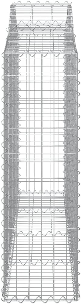 Gabion Basket Set of 4, Silver Galvanized Iron, Large Rectangular Metal Outdoor Planters for Garden Walls, Sound Absorbing, Durable Construction