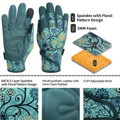 2 Pairs Indoor Gardening Gloves (2 Pairs Per Pack-lake Blue / Large)