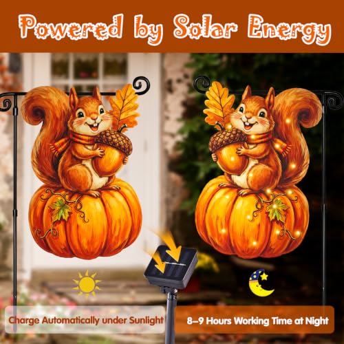 Thanksgiving Garden Flag (Squirrel / 12x18 Inch)