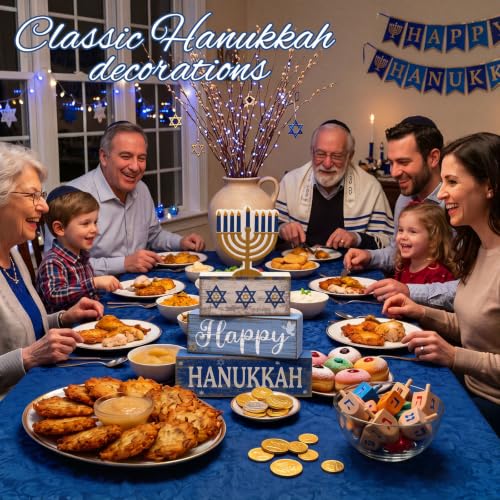 4 Pcs Hanukkah Table Decor for Home (Candlestick 2)