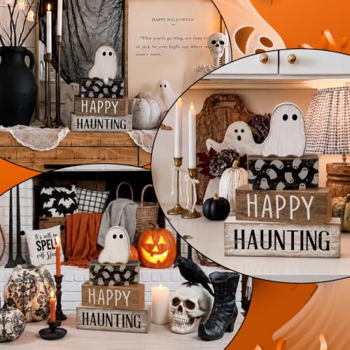 4 Pcs Halloween Table Decor for Home (Happy Haunting)