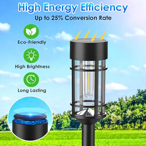 Solar Pathway Lights Outdoor (Black)