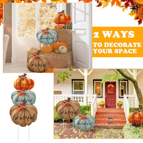 3 Pcs 31 Inch Fall Outdoor Decorations Yard Sign (Neutral Colors)
