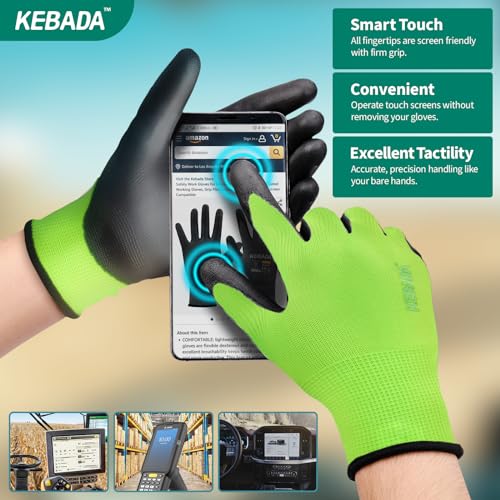 W1 Safety Work Gloves for Men & Women (12 Pairs-green / Small)