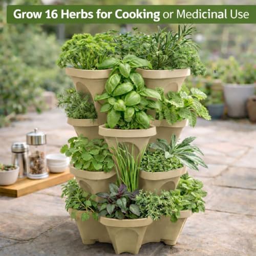 Stackable Vertical Planter Tower (Desert Sand / Small)