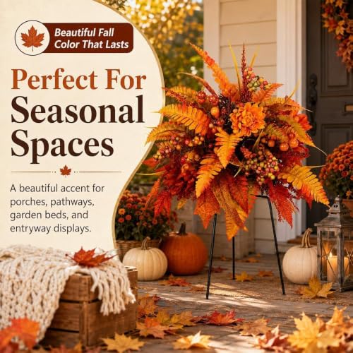 Harvest Floral Garden Stake Arrangement (Orange-1pc)