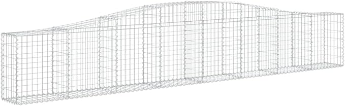 Gabion Basket Set of 5, Silver Galvanized Iron, 157.5x157.5x31.5 Inch Rectangular Outdoor Garden Planters for Landscaping