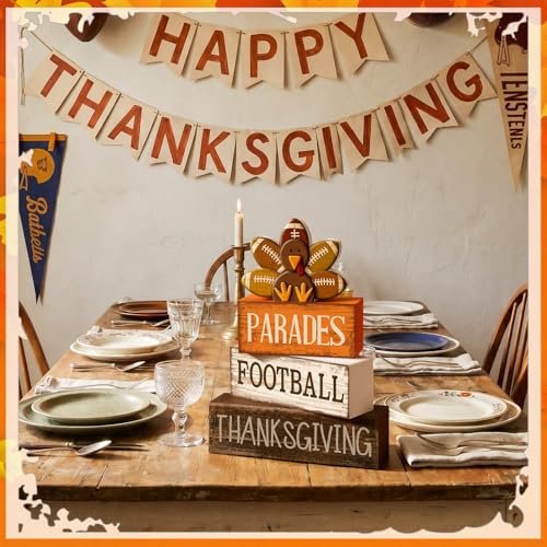 4 Pcs Fall Football Decor (Thanksgiving Football)